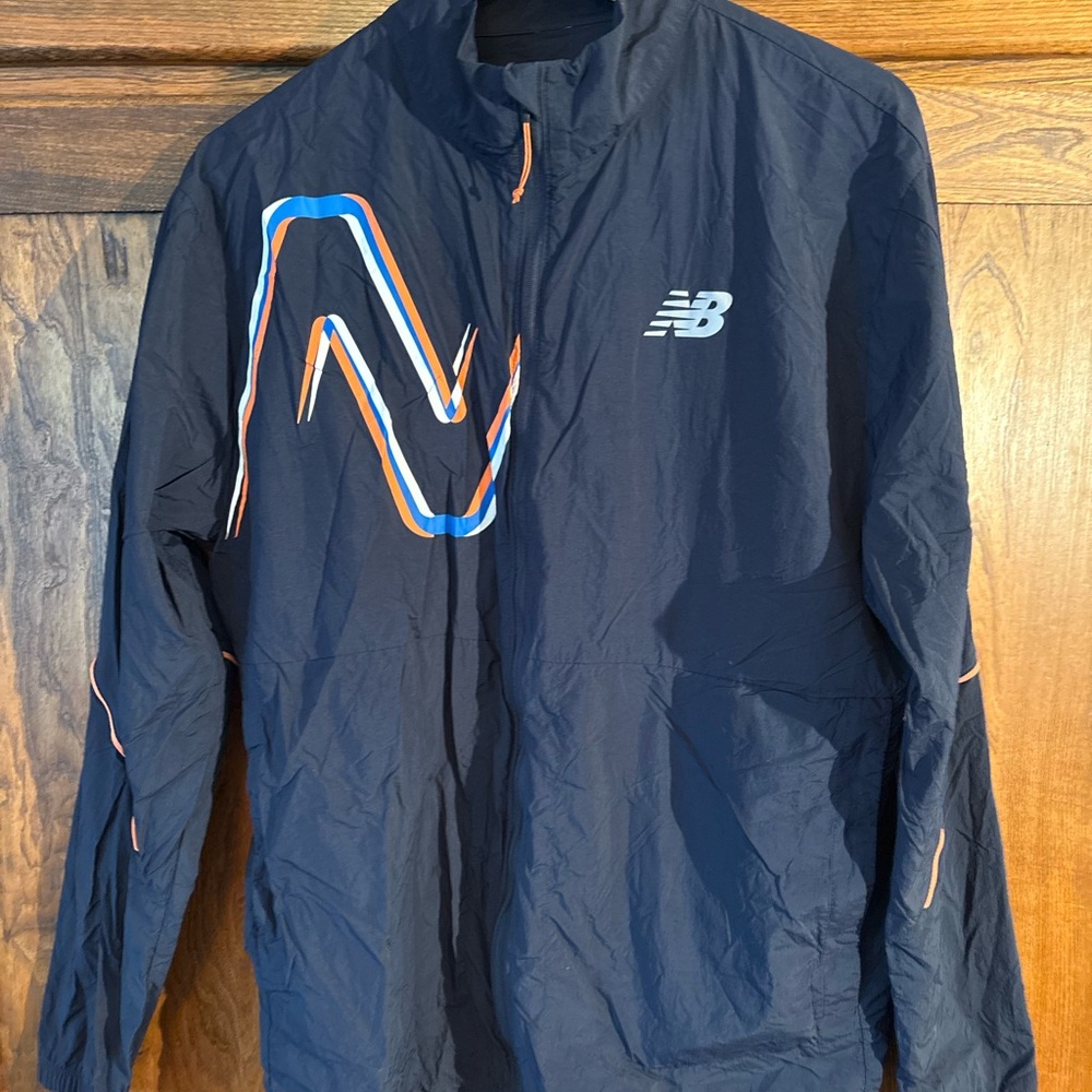 New Balance Navy Jacket with Orange and Blue Accents